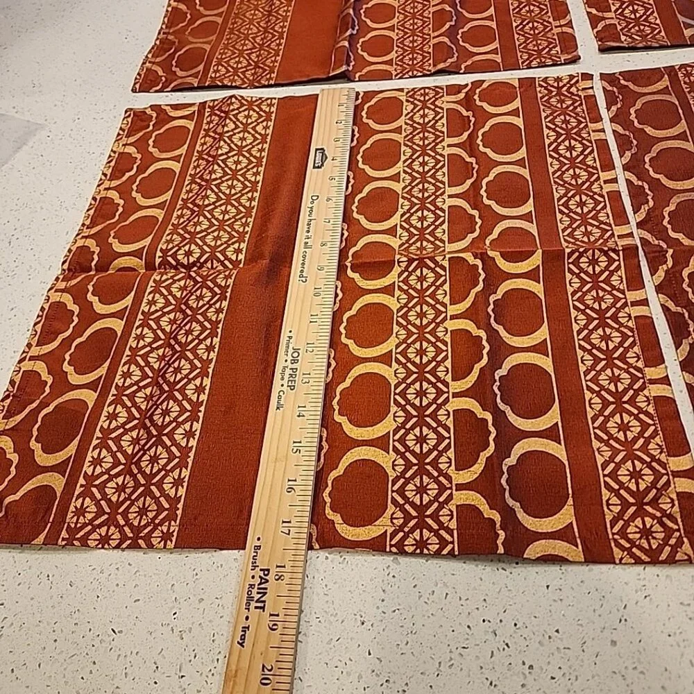 New Pier 1 Cloth Napkins Set Of 4 Gold Rust Global 17x17